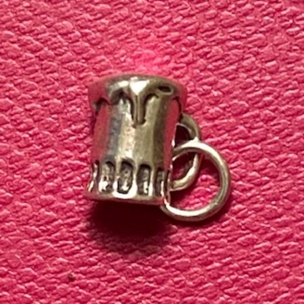3D Beer Mug 925 Sterling Silver Charm